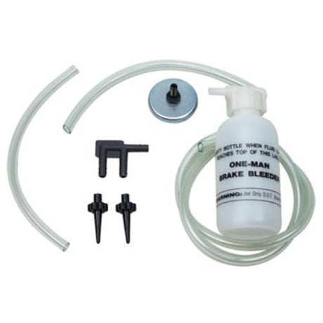 AmPro One Man Brake Bleeder with magnetic bottle for easy brake maintenance and fluid collection, ideal for DIY enthusiasts.