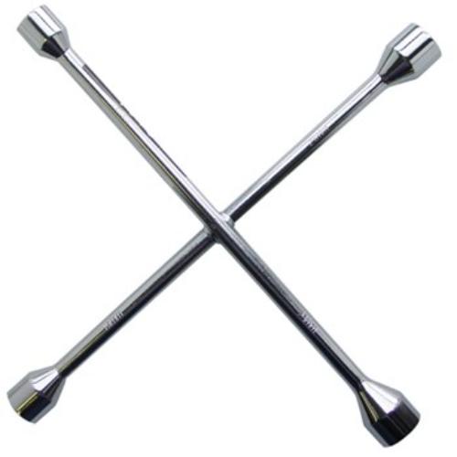 AmPro Wheel Brace 4 Way: versatile tire tool with four sizes, durable, lightweight for easy storage and efficient tire changes.