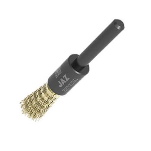 Jaz End Brush for precise cleaning in tight spaces, 12mm diameter, 6mm shank, coated steel for durability and performance.