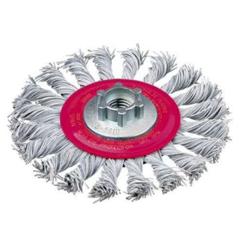 Jaz Wire Wheel High Speed Twist Knot, 115mm, durable laminated wire for efficient brushing on metal surfaces.