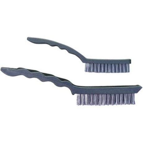 Worldwide 504AB Wire Brush with 330mm plastic handle and stainless steel bristles for efficient rust removal and cleaning.