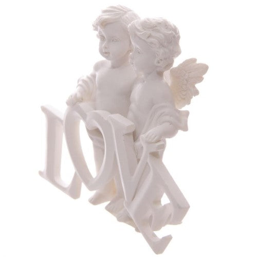 Ornament - Cherubs Pair Holding LOVE Letters (11.5cm)