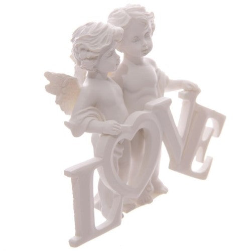 Ornament - Cherubs Pair Holding LOVE Letters (11.5cm)