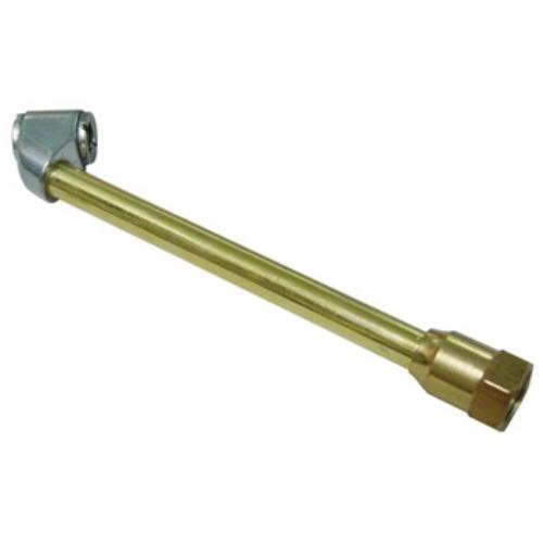 AmPro Air Dual Head Tyre Chuck with brass tubing, angled design, and rubber gasket for easy tyre inflation and maintenance.