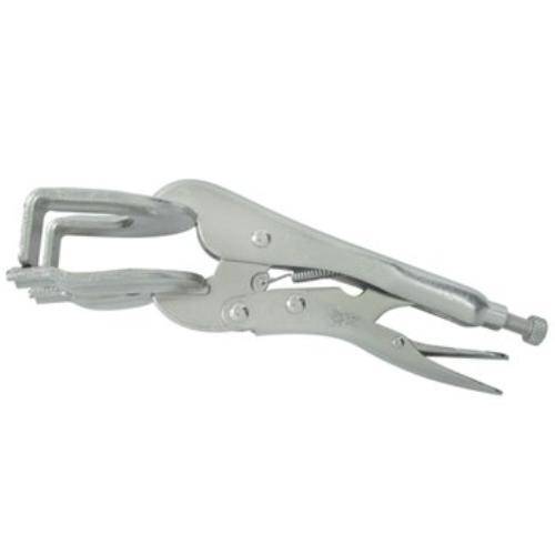 Upgrade 1204 Welding Locking Clamp 228mm with wide U-shaped jaw for visibility, 50mm mouth, and ergonomic design.