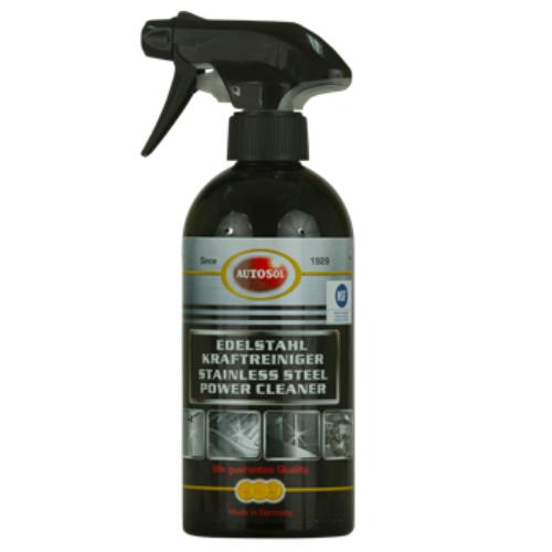 Autosol Stainless Steel Power Cleaner 500ml, effective for cleaning and restoring shine on stainless steel surfaces.