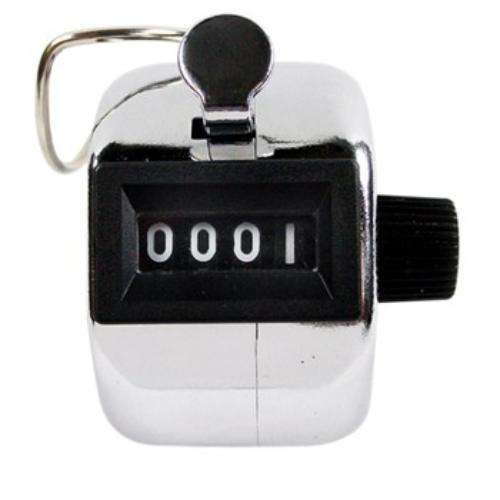 Worldwide TM4 Hand Tally Counter with 4-digit display, ergonomic grip, and quick reset for accurate counting.