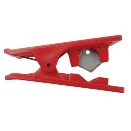 Worldwide 2648 Plastic Tube Cutter for precise cuts on 6-9.5 mm plastic tubing, featuring ergonomic handle and durable design.