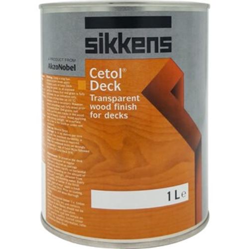 Sikkens Cetol Deck Natural 1L, a translucent topcoat enhancing wood grain while providing weather resistance and moisture control.