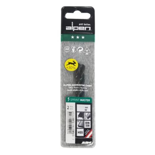 Alpen Series 618 Sprint Master drill set in plastic wallet; premium HSS, 5.5mm, pack of 2, ideal for precise drilling.