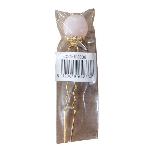 Rose Quartz Double Insert Hair Pin