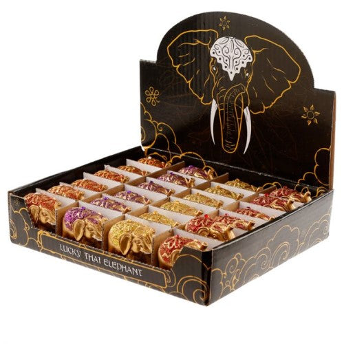 Collectable Ornament - Mini Metallic Glitter Lucky Elephant (Set of 24)