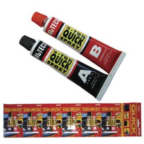 Alteco 3 Ton Quick Epoxy 4 Minute Blister Pack, ideal for fast, durable repairs with exceptional strength and quick setting time.