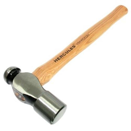 Hercules Ballpein Hammer with hickory handle, 8oz weight, ideal for metalworking and crafting applications.