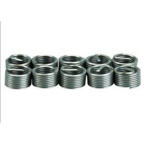 Pack of 10 Helicoil Thread Inserts M8 x 1.0 x 1.5D for repairing stripped threads in various materials.