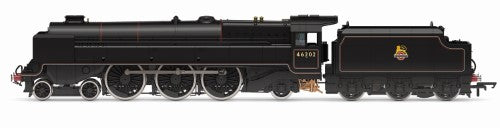 Hornby DCC BR Princess Royal Class 'The Turbomotive' model, 4-6-2 steam locomotive in sleek black livery with sound features.