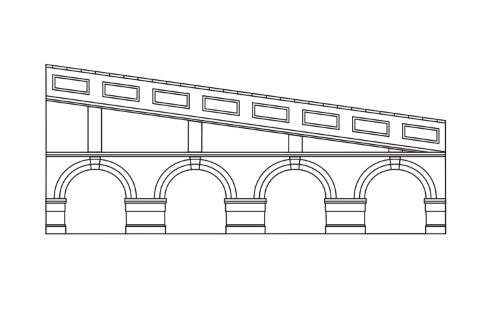 Hornby Trains Mid Step Arch Retaining Walls in Engineers Blue, perfect for enhancing model railway landscapes.
