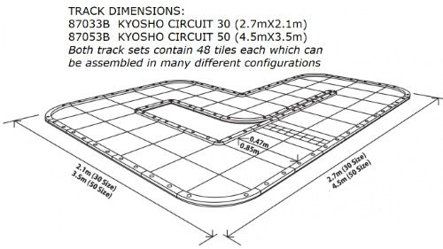 Kyosho Mini Z Circuit 30 Starter pack of 48, perfect for creating customizable RC racing tracks for indoor and outdoor fun.