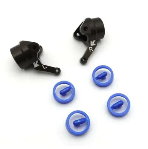 Kyosho MP10 Alum Knuckles L/R in gunmetal, enhancing stability and performance for RC cars with precision-engineered durability.