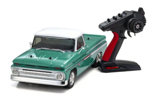 Kyosho EP RS FzrMk2L C10 Pickup in light green, 1/10 scale R/C car with all-wheel drive and realistic features.