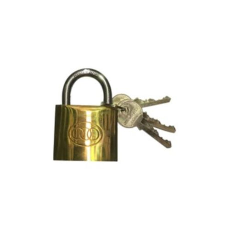 Tri-Circle 264 Brass Padlock, 38mm, durable, corrosion-resistant, includes 3 keys, ideal for indoor and outdoor security.