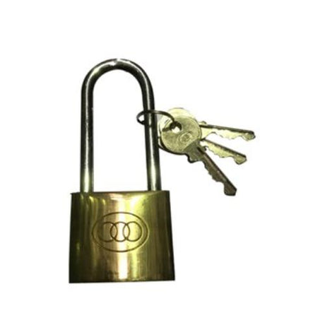 Tri-Circle KAL264 Brass Padlock with long shackle, keyed alike for easy access, ideal for indoor and outdoor security.