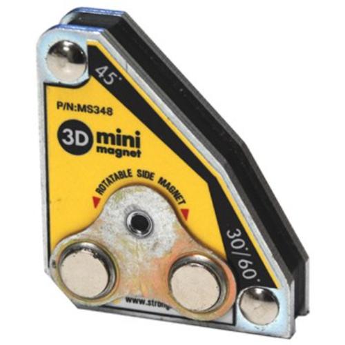 Strong Hand XYZ Mini Magnet with dual rare earth magnets, perfect for positioning metal workpieces during welding and fabrication.