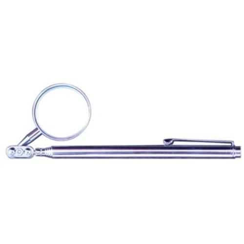 AmPro Round Telescopic Mirror, 32mm diameter, extends to 490mm for inspecting tight spaces with pivoting angle flexibility.