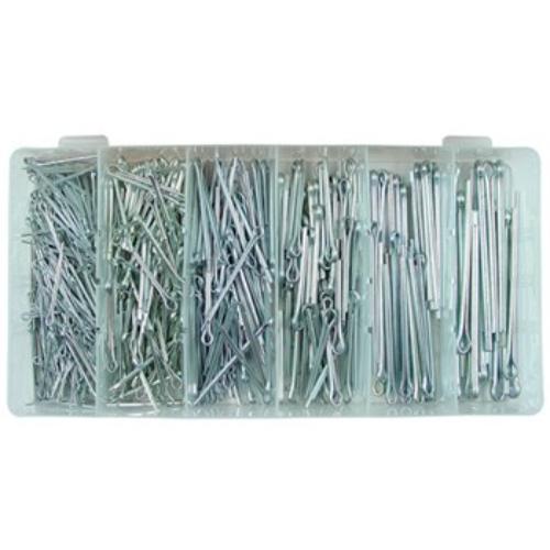 Worldwide KB2829 Cotter Pin Set with 555 durable pieces in 6 sizes for automotive, machinery, and general fastening tasks.