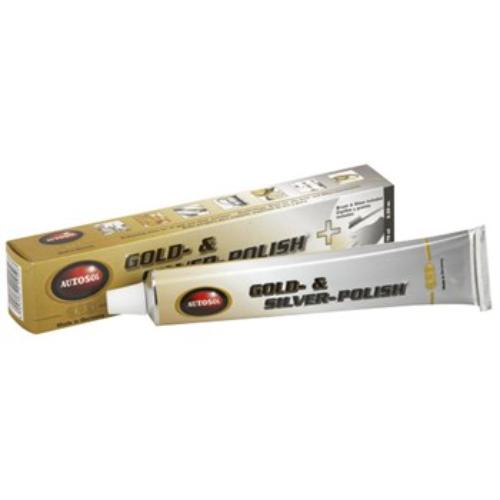 Autosol Gold & Silver Polish 100g restores shine to gold, silver, and platinum while preventing corrosion and tarnishing.