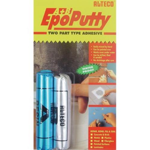 Alteco Epo Putty 100g, a high-strength epoxy for bonding and repairing steel, PVC, and concrete, cures in 2.5 hours.