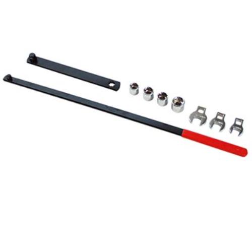 AmPro Serpentine Belt Tool Set 9pc for easy belt maintenance; includes sockets and wrenches for efficient repairs.