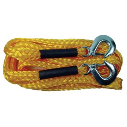Heavy-duty Worldwide KB2609Y Towrope, 3000kg capacity, 19mm x 4m, ideal for towing cars and boats securely.