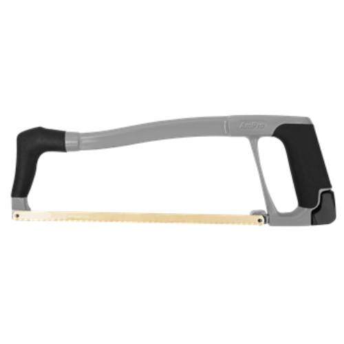 Ampro Hacksaw 300mm with quick-release button, adjustable angles, durable handle, and ergonomic grip for precise cutting.