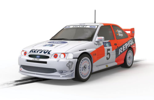 Scalextric slot car replica of the Ford Escort Cosworth WRC '97, celebrating Carlos Sainz's 1997 Acropolis Rally victory.