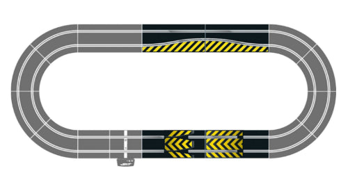 Jump/SideSwipe Accessory Pack for Scalextric, featuring curves and barriers for thrilling slot car racing.