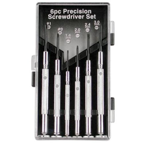 AmPro Precision Screwdriver Set 6pc with hardened alloy steel tools for electronics repair and small appliance maintenance.