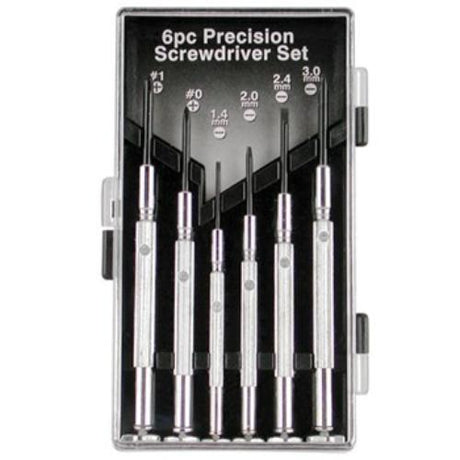 AmPro Precision Screwdriver Set 6pc with hardened alloy steel tools for electronics repair and small appliance maintenance.