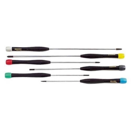 AmPro Electrical Precision Screwdriver Set 6pc with color-coded caps and durable heat-treated alloy steel for precision work.