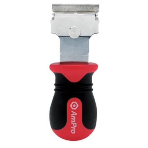 AmPro Stubby Scraper 114mm with ergonomic grip, ideal for precise scraping in tight spaces, compatible with single edge blades.