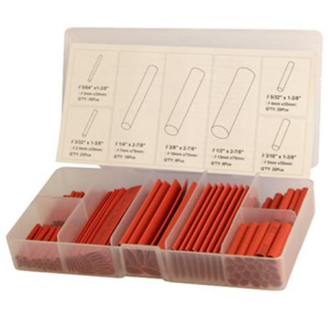 Upgrade TS127 red heat shrink tubing set with 127 pieces for wire protection, insulation, and effective cable management.
