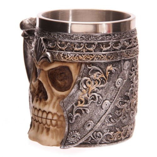 Tankard - Decorative Skull Warrior (15cm)