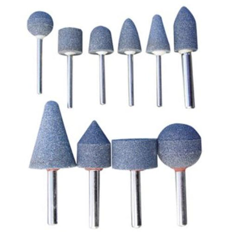 AmPro Mounted Grinding Stone Set 10pc featuring durable stones for precision grinding, shaping, and polishing various materials.