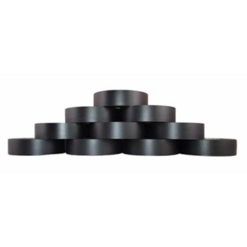 Black PVC insulation tape, 20m x 18mm, pack of 10, ideal for electrical projects and cable protection.