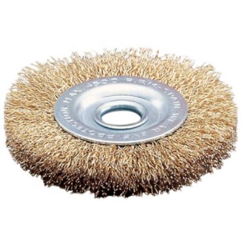 Jaz Wire Wheel 100mm x 0.2mm fine bristle tool for surface prep, rust removal, and cleaning with 13mm arbor hole.