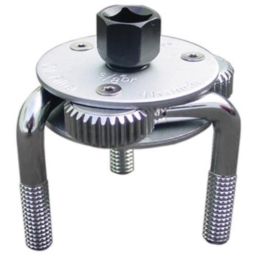 AmPro Reversible Oil Filter Wrench, 3-jaw design, grips 75-120mm filters for easy removal in tight spaces.