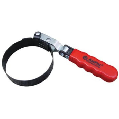 AmPro Oil Filter Wrench with Swivel Handle, adjustable 75-95mm, ideal for removing stubborn oil filters with ease.