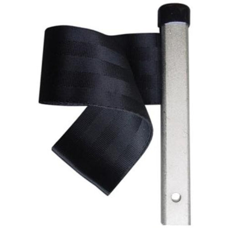 AmPro Oil Filter Wrench Strap Type, designed for universal fit and high leverage, easily removes oil filters up to 150mm.