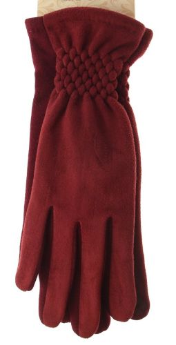 Imitation Suede Glove - Wine