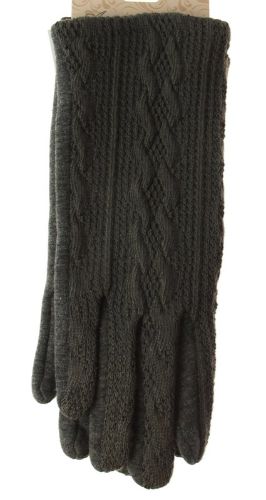 Patterned Knit Glove - Grey